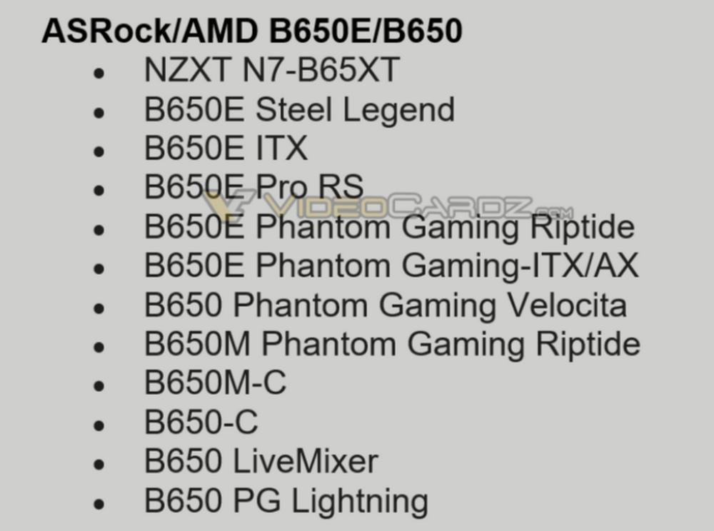 ASRock B650 and B650E boards