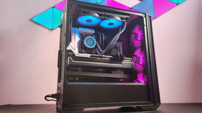 The PCSpecialist Odin TX gaming PC stands tall, imposing compared to most systems.