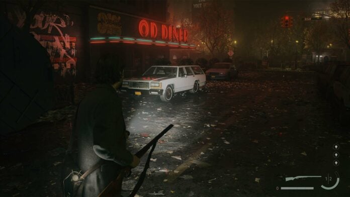 Alan Wake 2 near the OD Diner.