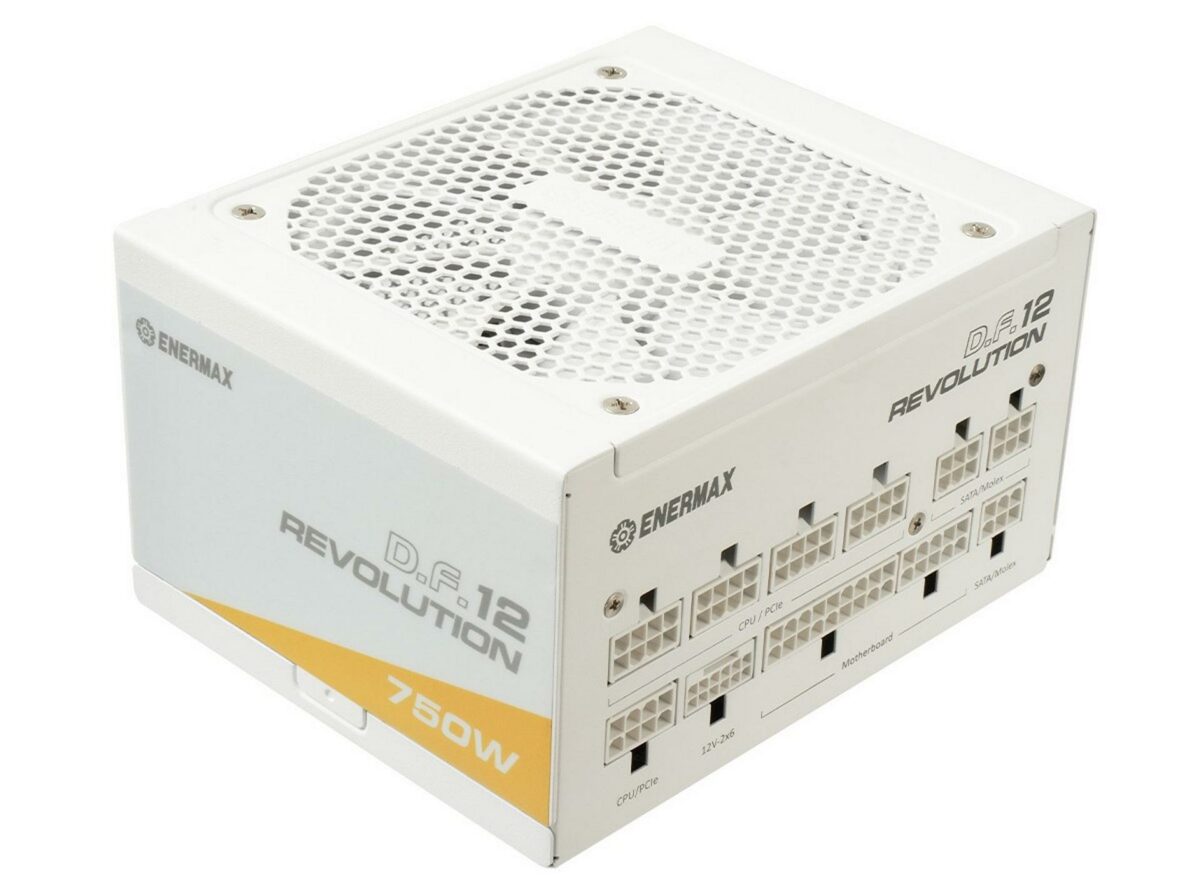 White Enermax D.F. 12 Revolution 850W PSU.