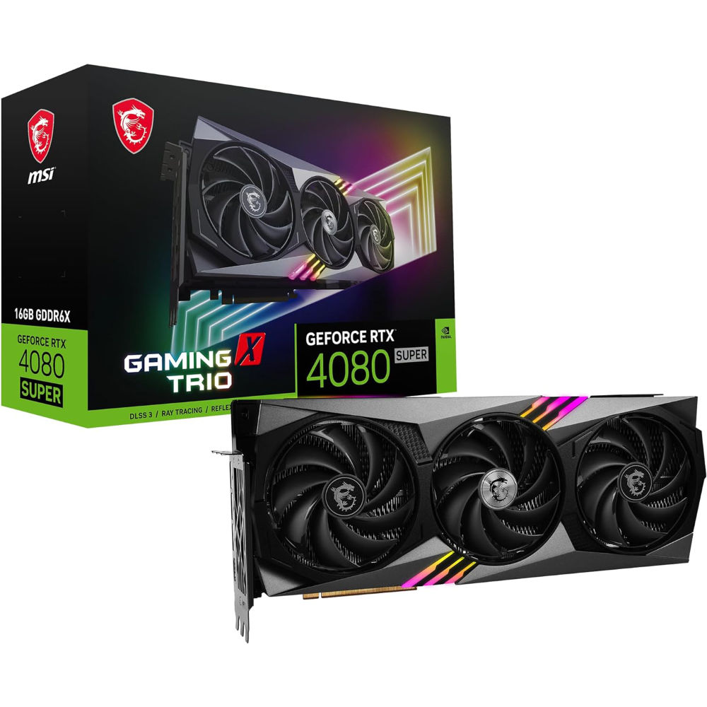 MSI GeForce RTX 4080 Super product image against a white background.