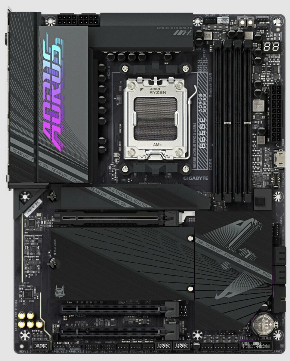 Gigabyte B650E AORUS PRO X motherboard.