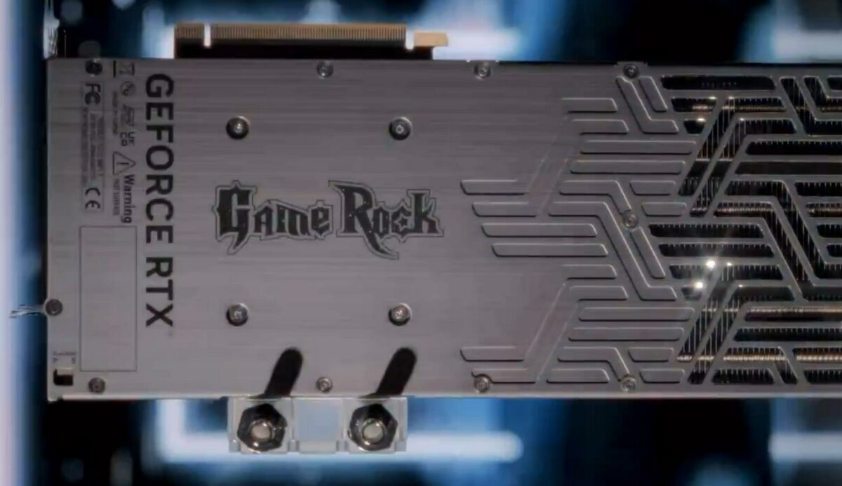 Palit GameRock hybrid cooling graphics card back.