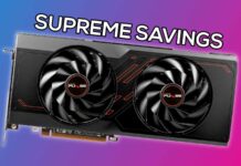 A Sapphire Radeon RX 7800 XT graphics card, against a blue-purple background