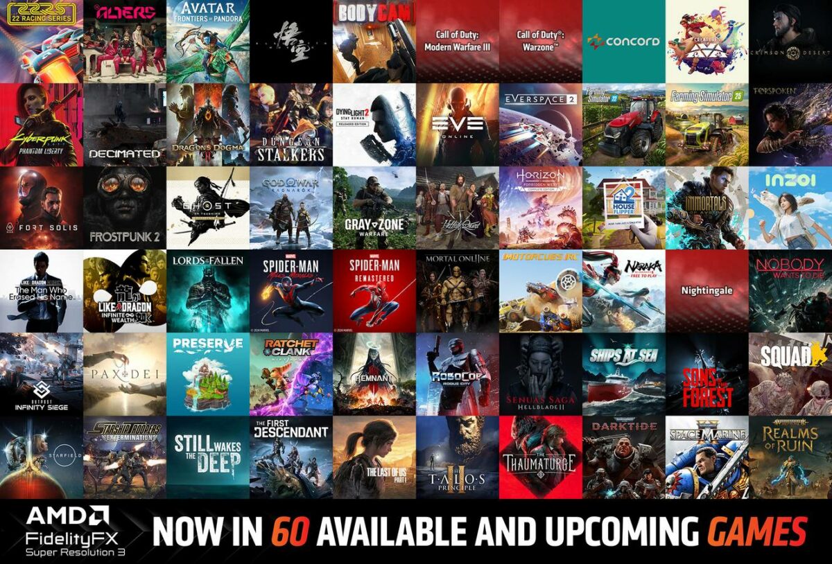 All games supporting AMD FSR frame generation.