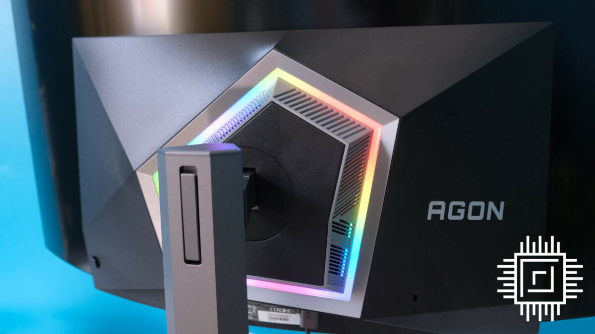 AOC Agon Pro AG456UCZD OLED gaming monitor RGB lighting.