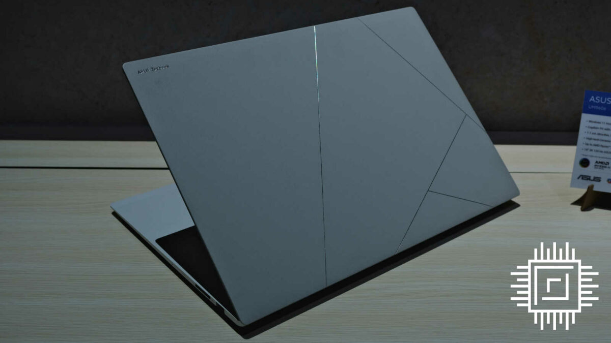 The back of Zenbook S 16, featuring its ceraluminium material