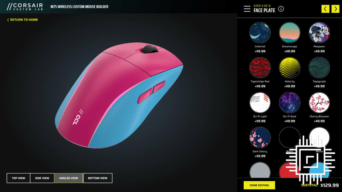 Corsair Custom Lab Club386 design with pink and blue.