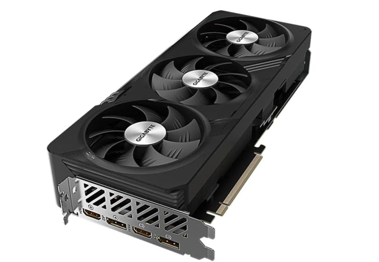 Gigabyte Radeon RX 7800 XT OC graphics card against a white background.