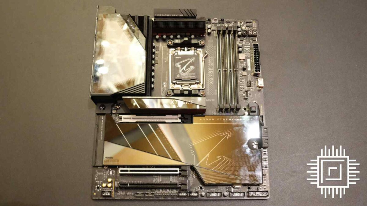 Gigabyte X870E Aorus Xtreme motherboard from the front