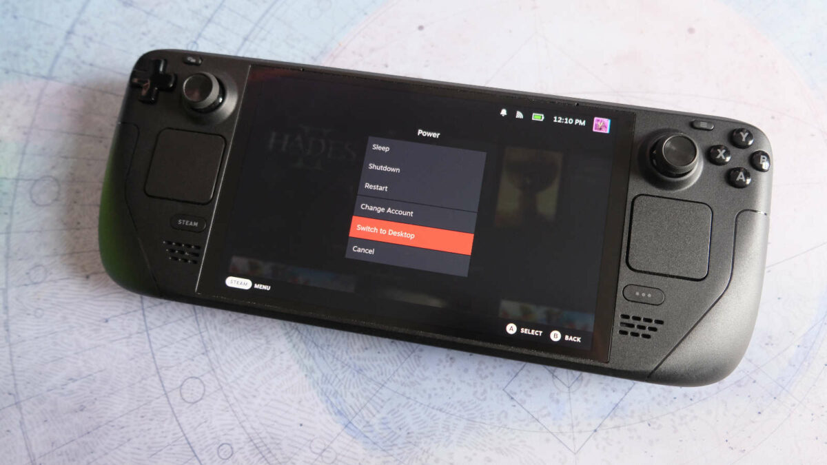Steam Deck switch to desktop mode.
