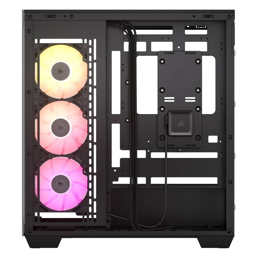 Black Corsair 3500X series case rear.