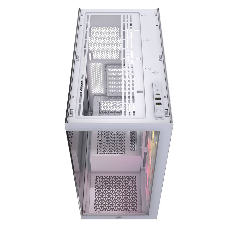 White Corsair 3500X series case top.