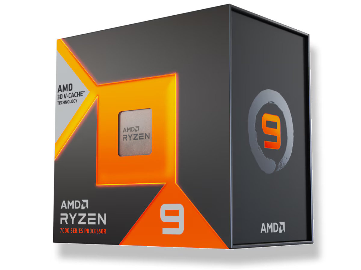 AMD Ryzen 9 7950X3D in its retail packaging.