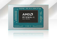 AMD Ryzen AI 300 series processor, floating against a white background