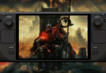 Elden Ring key art, displayed on a Steam Deck