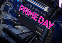 WD Black SN850X SSD nestled in an M.2 slot on a motherboard, with 'Prime Day Discounts' text above it