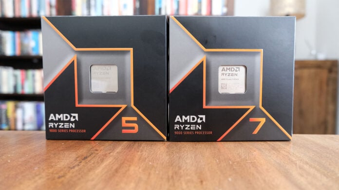 The Ryzen 5 9600X and Ryzen 7 9700X sitting alongside each other.