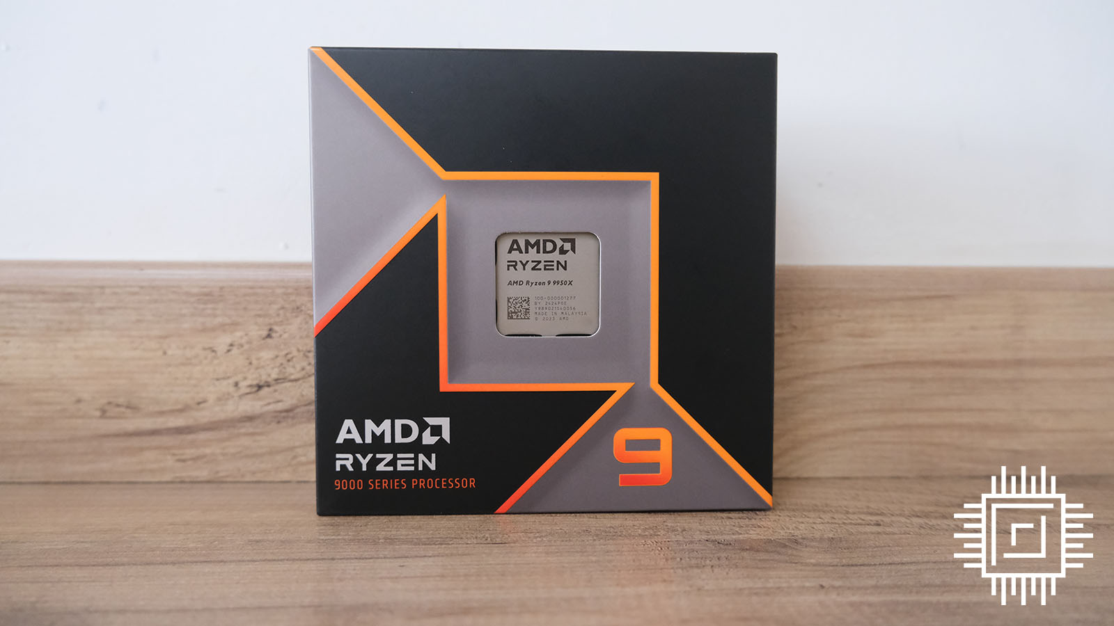 A picture of an AMD Ryzen 9 9950X in packaging.