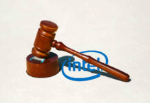 Wooden Gavel slams Intel CPU.