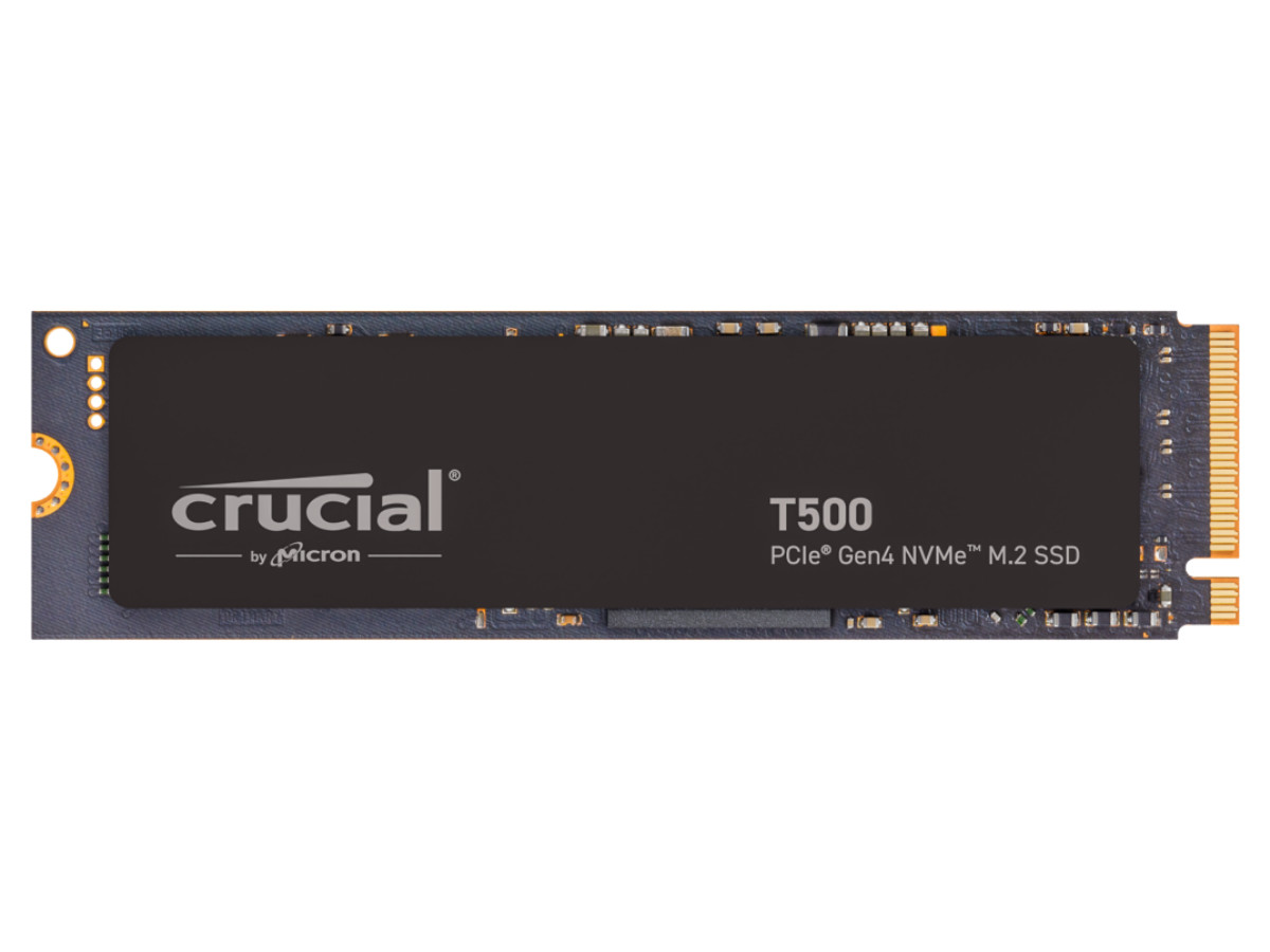 Crucial T500 SSD against a white background.