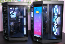 Two CyberpowerPC UK Ultra R99 Pro gaming PCs side-by-side.