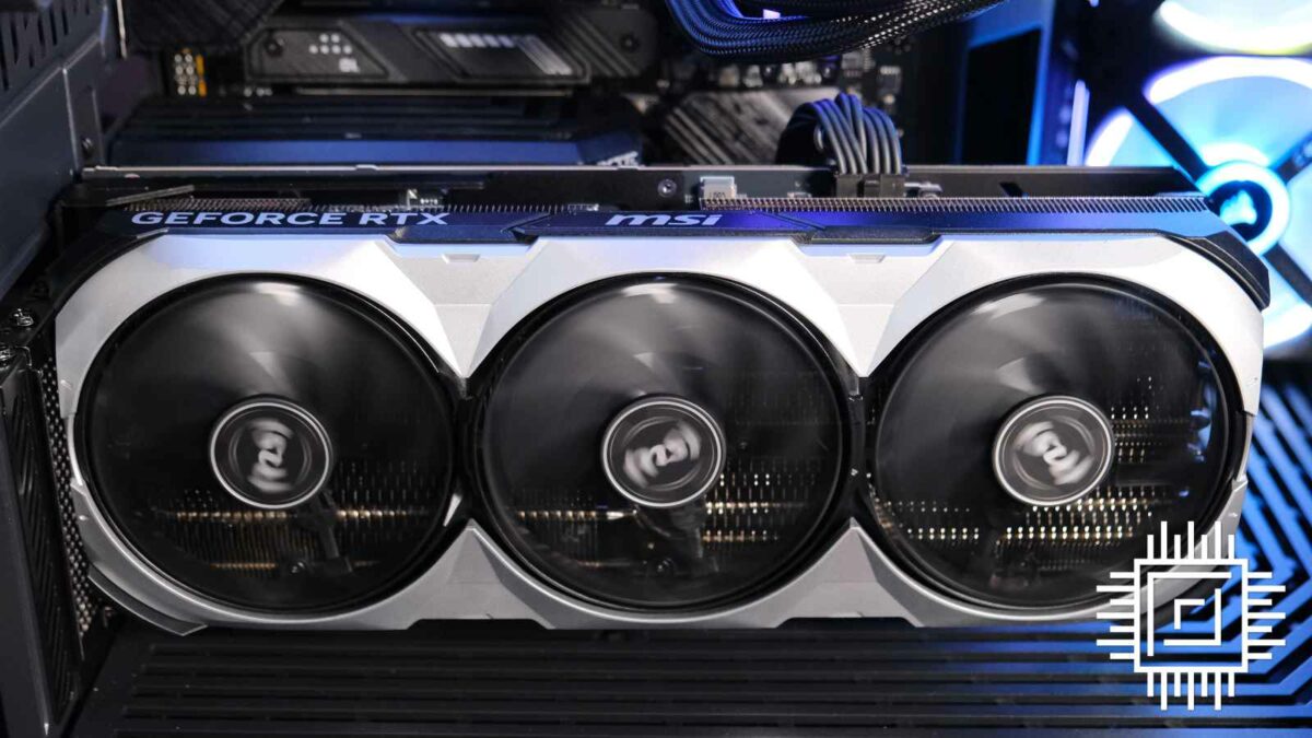 CyberpowerPC UK Ultra R99 Pro has a massive MSI GeForce RTX 4090 graphics card with triple fans.