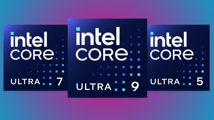 Intel Core Ultra 7, 9, and 5 badges