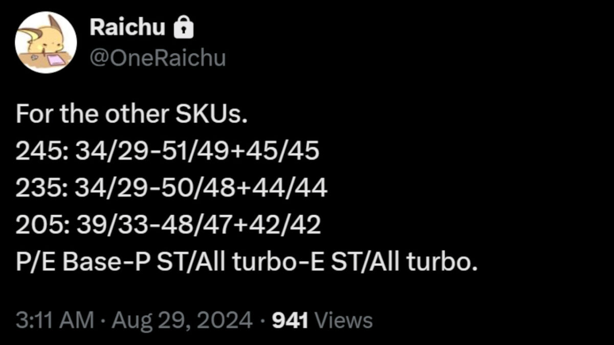 An X post by user OneRaichu, detailing Arrow Lake processor base and boost clocks