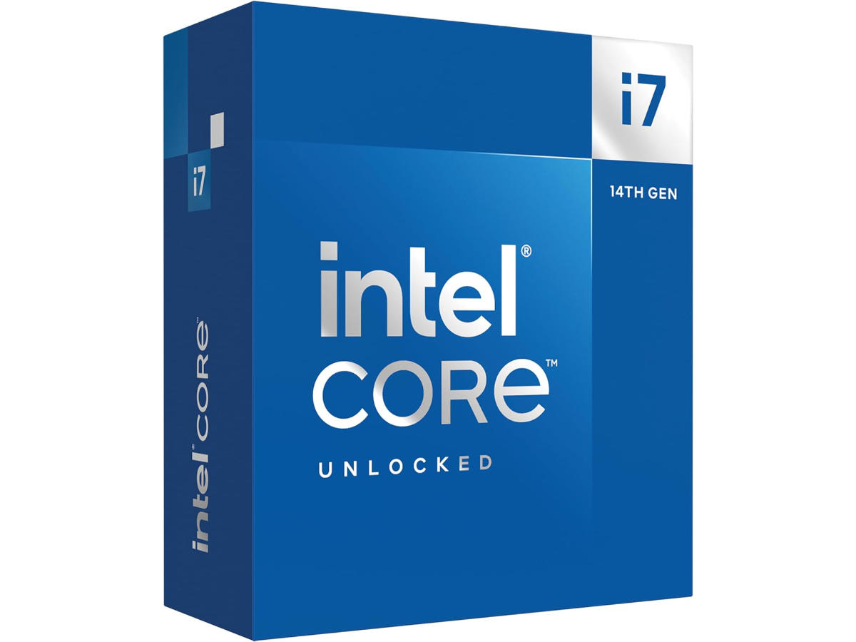 Intel Core i7-14700K CPU in its retail packaging.