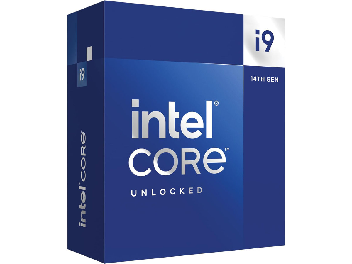 Intel Core i9-14900K CPU in its retail packaging.