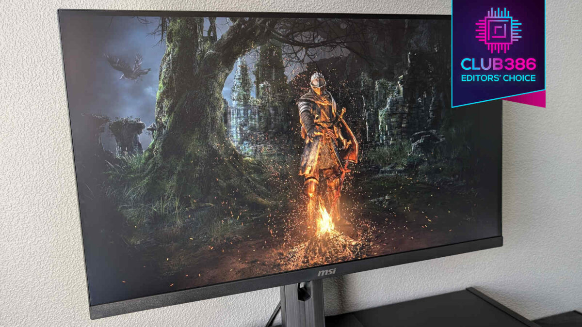 Dark Souls Remastered key art displayed on MSI MAG 274QRF QD E2 monitor