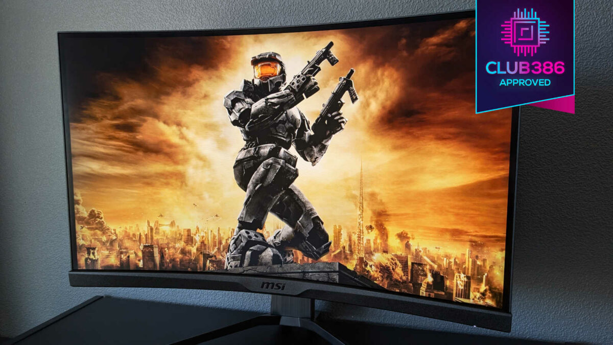 MSI MAG 275CQRXF displaying key art from Halo 2