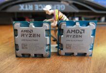 AMD Ryzen 5 9600X and Ryzen 5 7600X side-by-side.