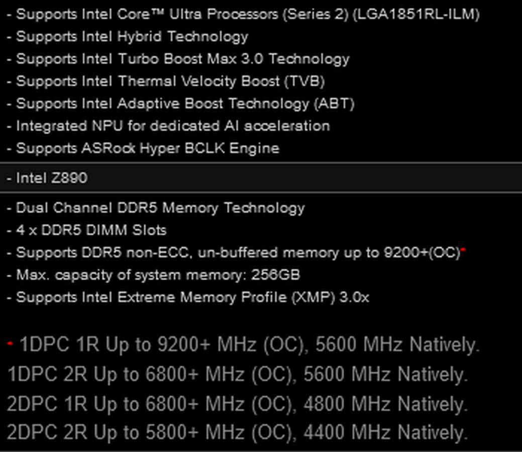 ASRock motherboard specs.