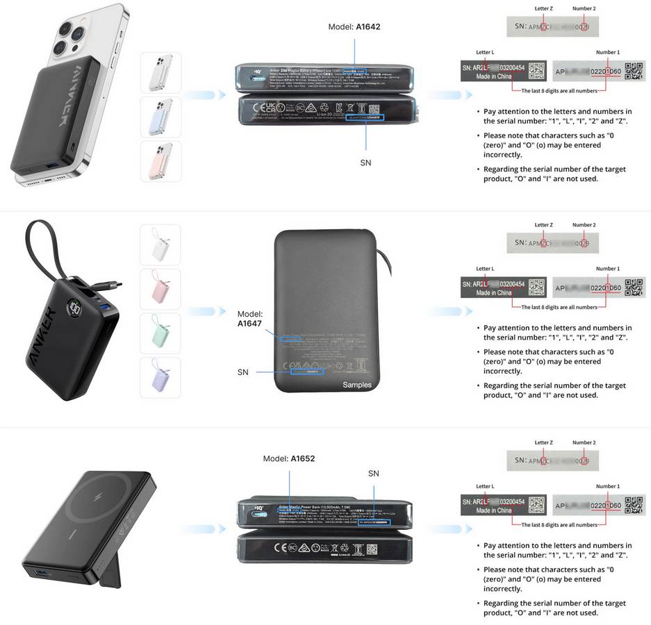 Anker recalled power banks.