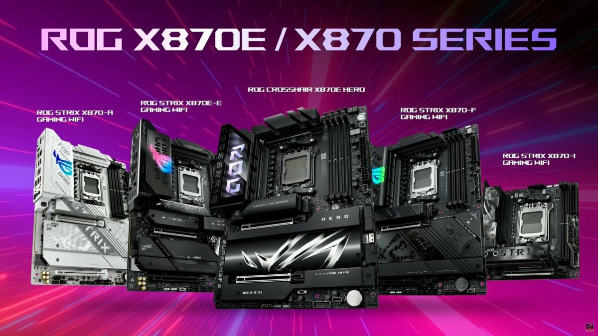 Asus ROG X870 Series motherboards.