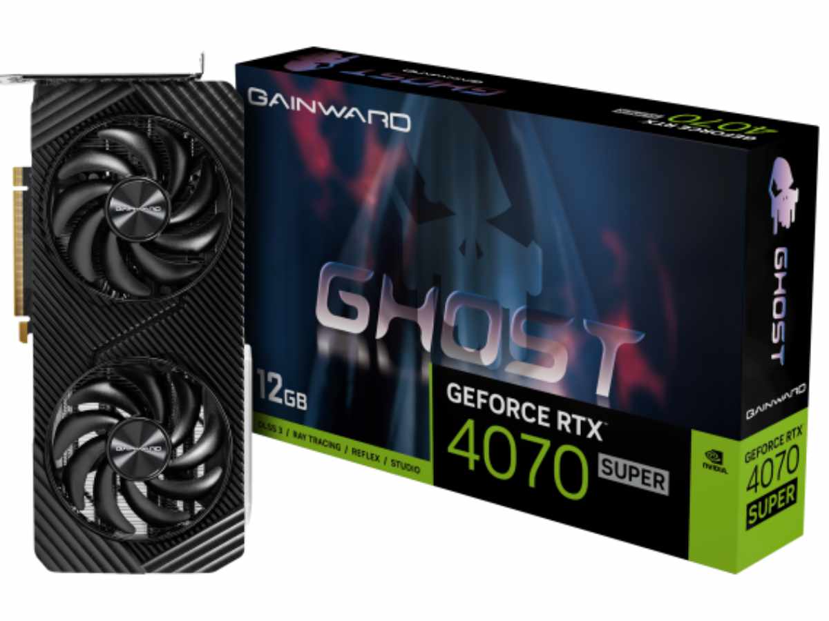 Gainward GeForce RTX 4070 Super Ghost graphics card packaging.