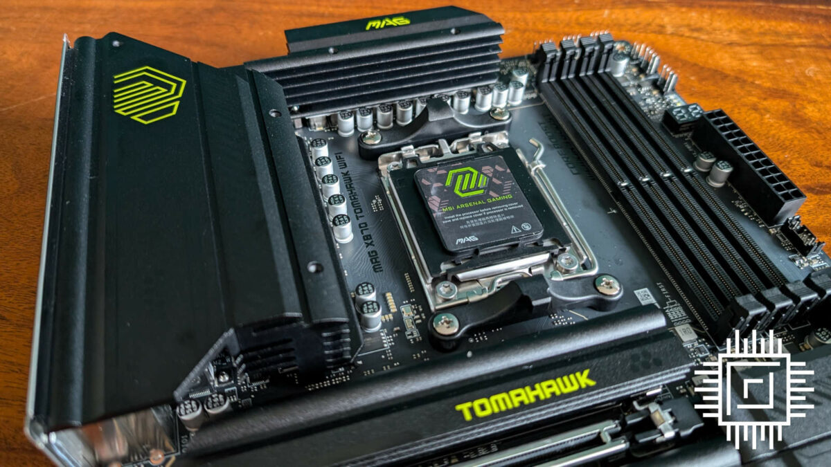 MSI MAG X870 Tomahawk top half view.