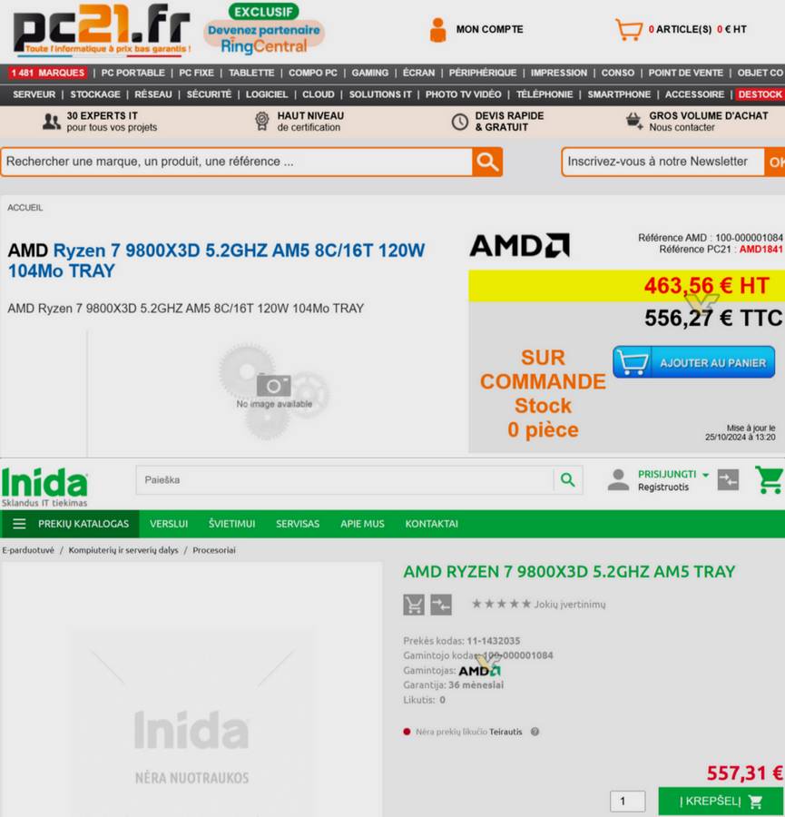 AMD Ryzen 7 9800X3D price.