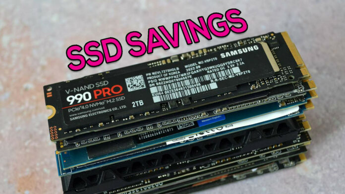 Samsung 990 Pro with "SSD Savings" written above it.