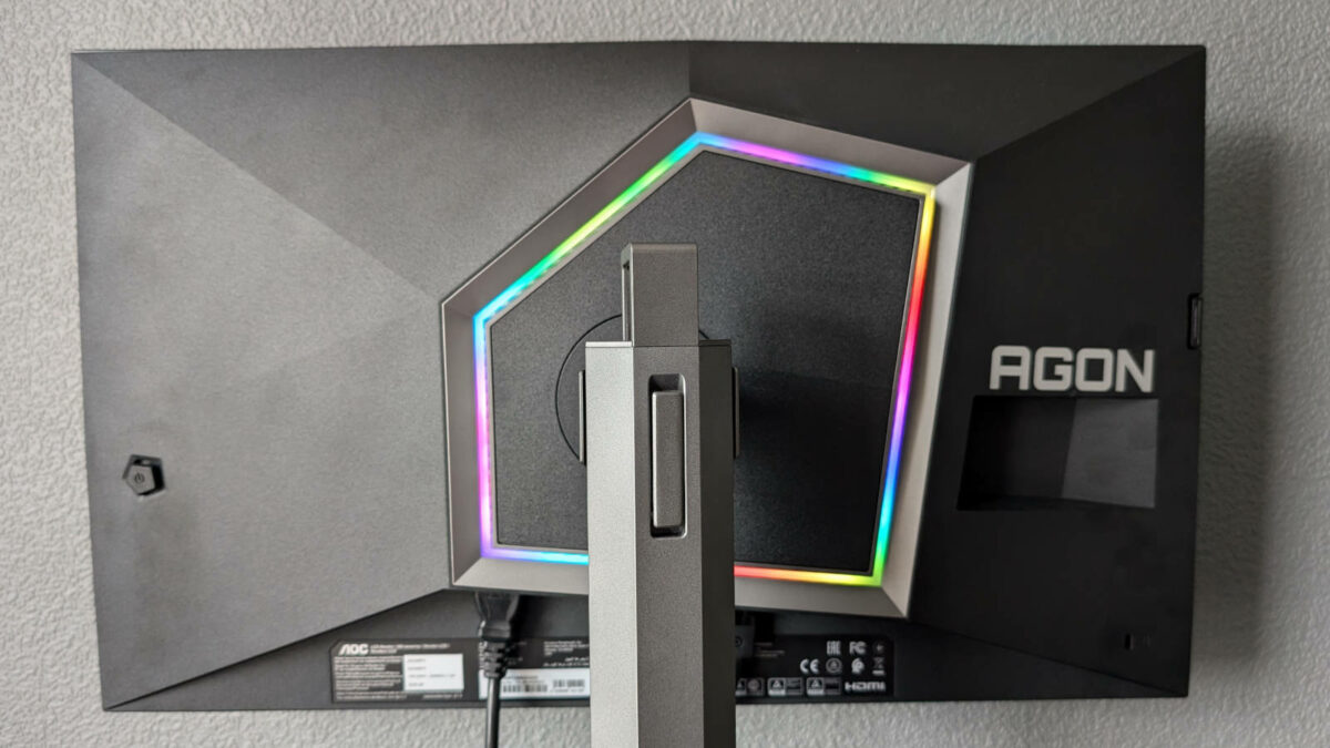 RGB LEDs on the back of AOC Agon Pro AG246FK.