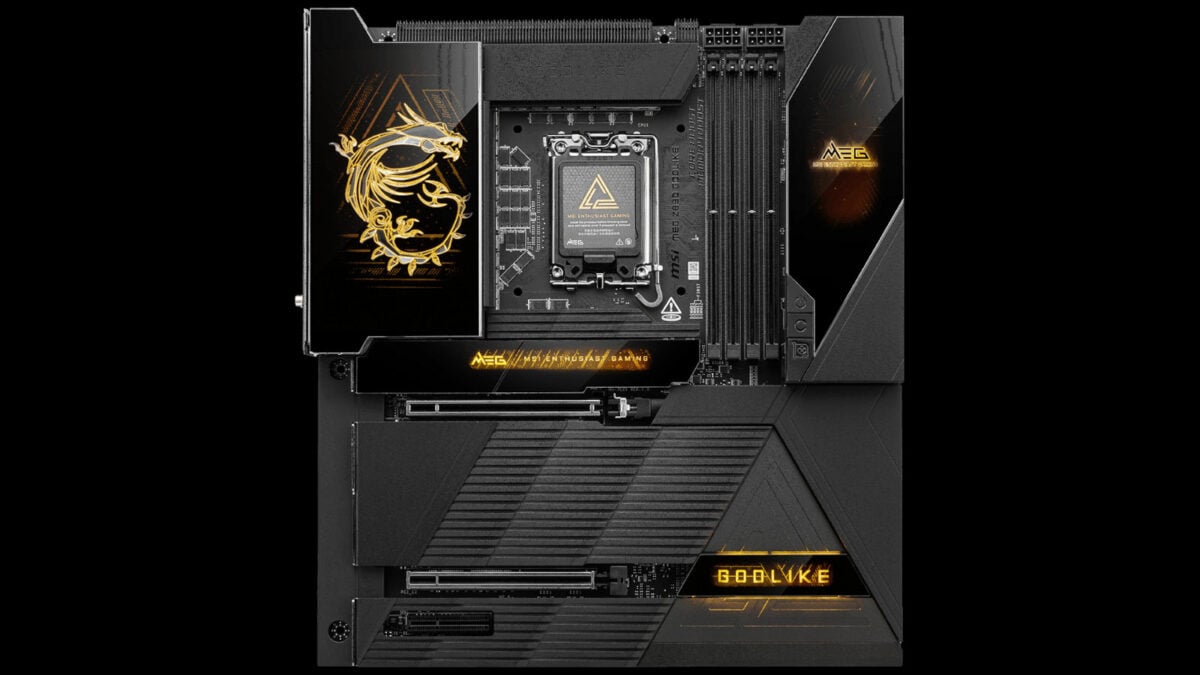 MSI MEG Z890 Godlike motherboard, against a black background.