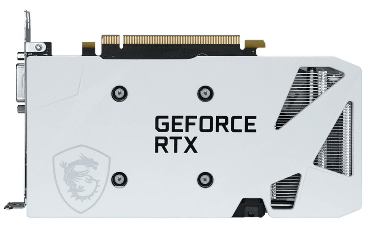 MSI GeForce RTX 3050 Ventus 2X XS White 8G OC back.