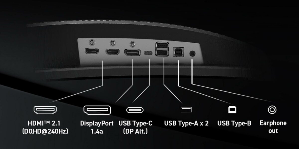 MSI MPG 491CQPX QD-OLED monitor IO.