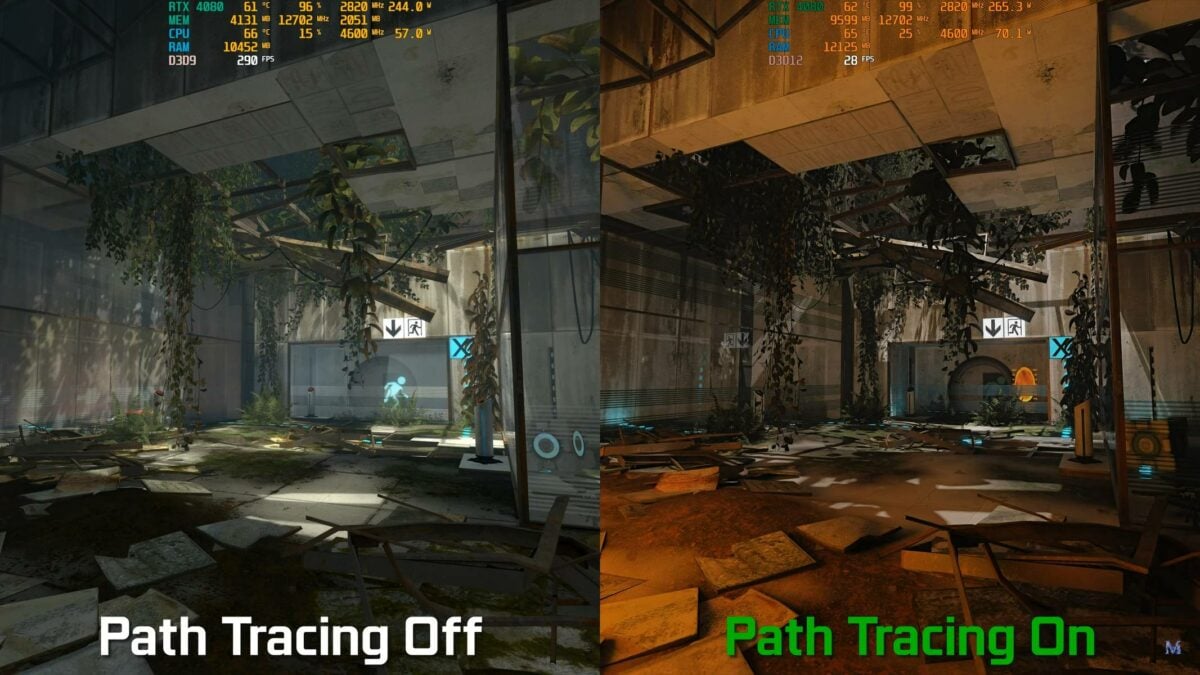 Portal 2 path tracing brings Nvidia RTX 4080 to its knees