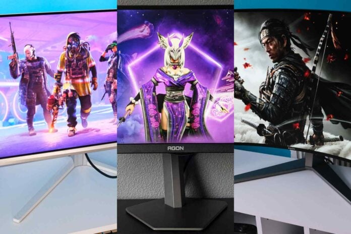 Different monitor panel types, side by side.