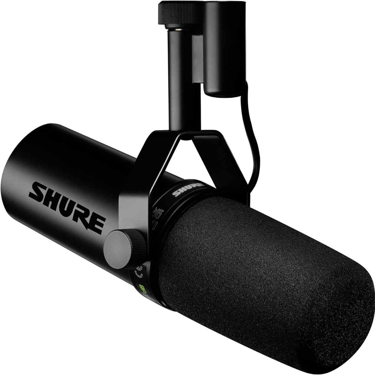 Shure SM7dB microphone against a white background.