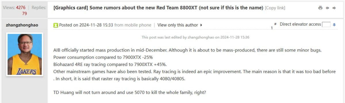 AMD Radeon RX 8800 XT rumour.