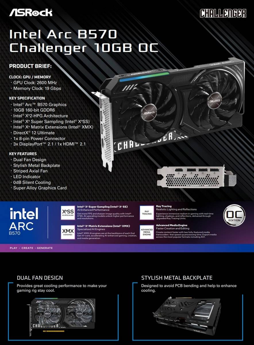 ASRock Arc B570 Challenger 10GB OC card.